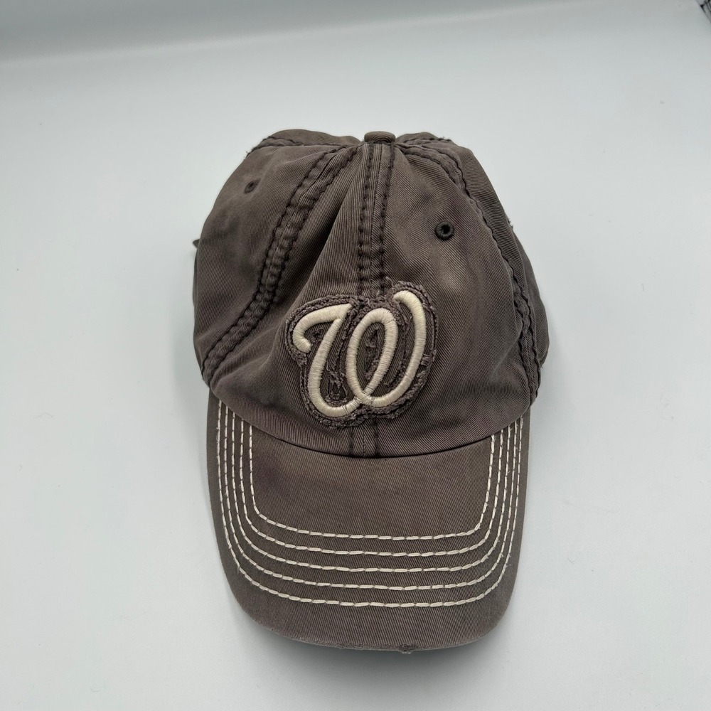 '47 Brand Washington Nationals Baseball Hat OSFA Brown MLB Contrast Stitch‎ Cap